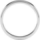 14K White Gold 5 mm Stepped-Edge Flat Band Size 8
