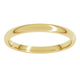 10K Yellow Gold 2 mm Lightweight Comfort-Fit Half Round Band Size 8