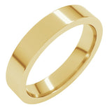 14K Yellow Gold 4 mm Comfort-Fit Flat Band Size 8.5
