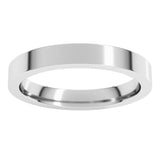 14K White Gold 3 mm Comfort-Fit Flat Band Size 7.5