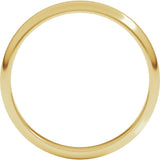 18K Yellow Gold 3 mm Half Round Band Size 9