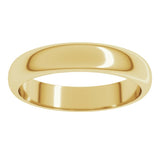 10K Yellow Gold 4 mm Half Round Band Size 8