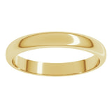 14K Yellow Gold 3 mm Half Round Band Size 4
