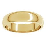 10K Yellow Gold 5 mm Half Round Band Size 12