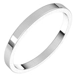 14K White Gold 2 mm Flat Band Size 6.5