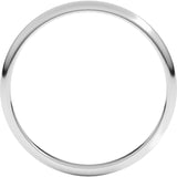 14K White Gold 2 mm Lightweight Half Round Band Size 6.5