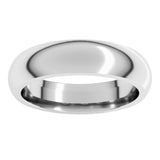 14K White Gold 5 mm Comfort-Fit Half Round Band Size 10