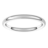 14K White Gold 2 mm Comfort-Fit European-Style Band Size 4.5
