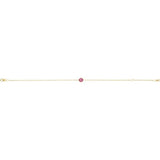 14K Yellow Gold Natural Pink Tourmaline  6 1/2-7-1/2" Bracelet