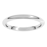 10K White Gold 2 mm Comfort-Fit Half Round Band Size 8