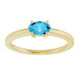 14K Yellow Gold Natural Aquamarine Solitaire Ring