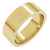 14K Yellow Gold 7 mm Comfort-Fit Flat Band Size 10.5