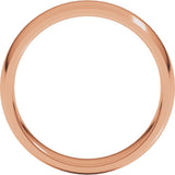 14K Rose Gold 5 mm Lightweight Comfort-Fit Half Round Band Size 8