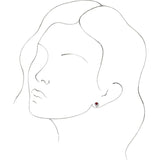 14K White Gold Natural Mozambique Garnet & 1/6 CTW Natural Diamond Earrings