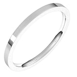 10K White Gold 1.5 mm Flat Comfort Fit Light Band Size 7