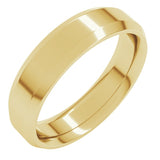 14K Yellow Gold 5 mm Beveled-Edge Comfort-Fit Flat Band Size 7