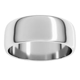 Platinum 7 mm Lightweight Half Round Band Size 9