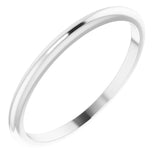 14K White Gold 1.5 mm Half Round Band Size 1.5