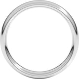 Sterling Silver 4 mm Comfort-Fit European-Style Band Size 10