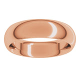 14K Rose Gold 5.5 mm Comfort-Fit Half Round Band Size 9.5