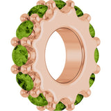 14K Rose Gold Natural Peridot Spacer Charm/Pendant