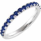 Sterling Silver Lab-Grown Blue Sapphire Stackable Ring