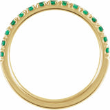 14K Yellow Gold Lab-Grown Emerald Stackable Ring