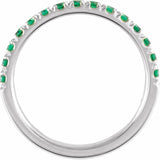 14K White Gold Lab-Grown Emerald Stackable Ring