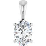 Sterling Silver 3/4 CT Oval Lab-Grown Diamond Pendant