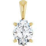 14K Yellow Gold 1 CT Oval Lab-Grown Diamond Pendant