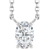 14K White Gold 3/8 CT Lab-Grown Diamond 18" Necklace