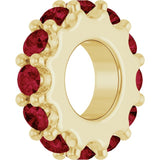 18K Yellow Gold-Plated Sterling Silver Lab-Grown Ruby Spacer Charm/Pendant