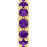 18K Yellow Gold-Plated Sterling Silver Natural Amethyst Spacer Charm/Pendant