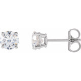 Sterling Silver 1 CTW Lab-Grown White Diamond Earrings