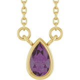 14K Yellow Gold Lab-Grown Alexandrite 18" Necklace