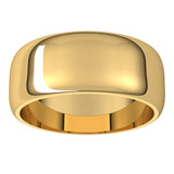 14K Yellow Gold 8 mm Half Round Band Size 14.5