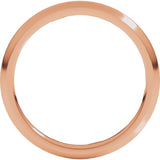 10K Rose Gold 2 mm Comfort-Fit Half Round Band Size 7.5