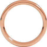 14K Rose Gold 3 mm Beveled-Edge Comfort-Fit Flat Band Size 9