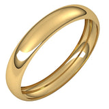14K Yellow Gold 3.5 mm Half Round Band Size 4