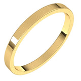 10K Yellow Gold 2 mm Flat Band Size 10.5