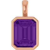 14K Rose Gold Natural Amethyst Pendant