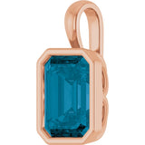 14K Rose Gold Natural London Blue Topaz Pendant