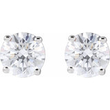 Sterling Silver 2 CTW Lab-Grown White Diamond Earrings