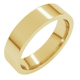 10K Yellow Gold 5 mm Comfort-Fit Flat Band Size 5