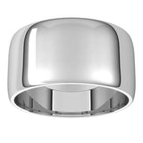 14K White Gold 10 mm Lightweight Half Round Band Size 9.5