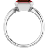 Sterling Silver Natural Mozambique Garnet Solitaire Ring