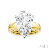 1/6 Ctw Pear Shape Round Cut Diamond Semi-Mount Engagement Ring in 14K Yellow and White Gold