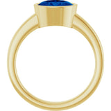 14K Yellow Gold Lab-Grown Blue Sapphire Ring