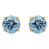 14K Yellow Gold Natural Aquamarine Scroll Setting® Stud Earrings