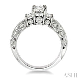 Past Present & Future Semi-Mount Diamond Engagement Ring